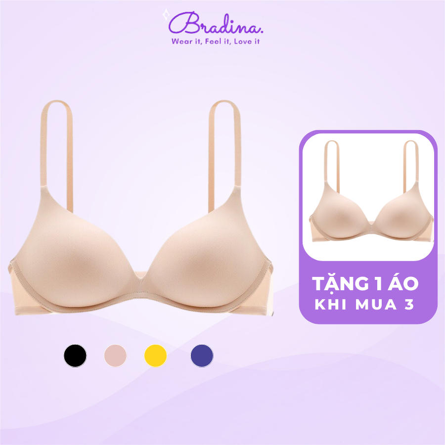 Áo ngực nữ không gọng đệm mỏng Bradina Wireless, nâng nhẹ, tạo khe ngực ALKG02