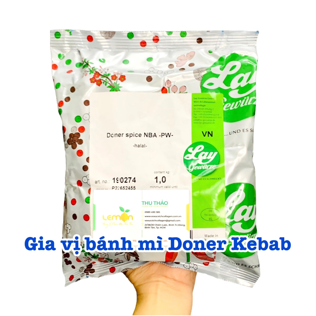Gia vị Doner Spice NBA hàng Đức chuyên dùng ướp thịt Doner Kebab, bánh mì Thổ Nhĩ Kỳ