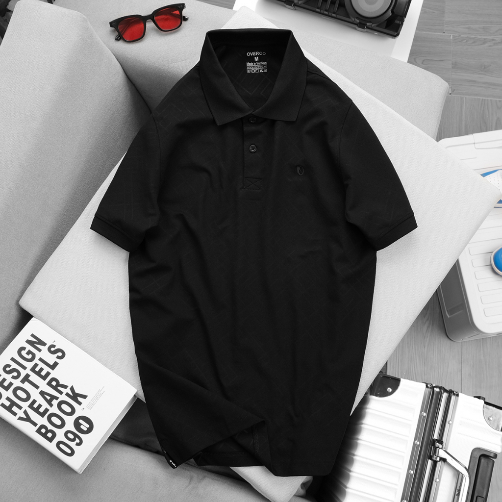 Áo Polo Nam Quare OVERCO Họa Tiết Khối Chìm Chất Vải Cotton USA Mềm Mịn Thoáng Mát Co Giãn 4 Chiều