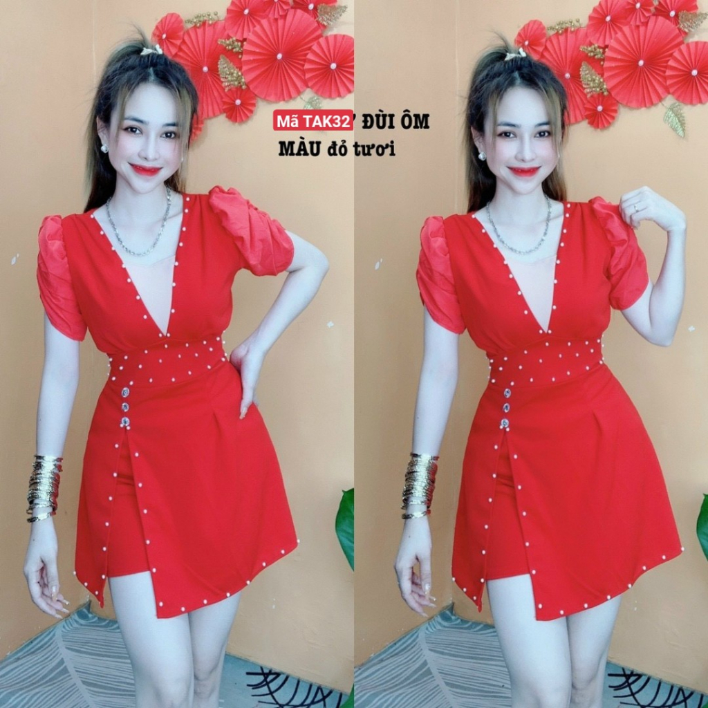 ĐẦM KÈM QUẦN-ĐÍNH HẠT DỄ THƯƠNG. TAK32
