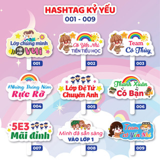 Bảng hashtag cầm tay chụp ảnh kỷ yếu, họp lớp, sinh nhật, đám cưới, sự kiện, chương trình, tất niên (MS 01 - 18)