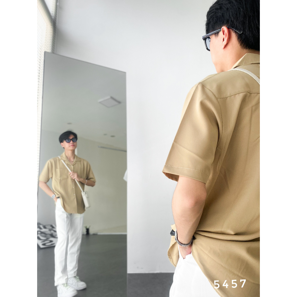 Áo sơ mi nam ngắn tay Hàn Quôc Thesix [5457]