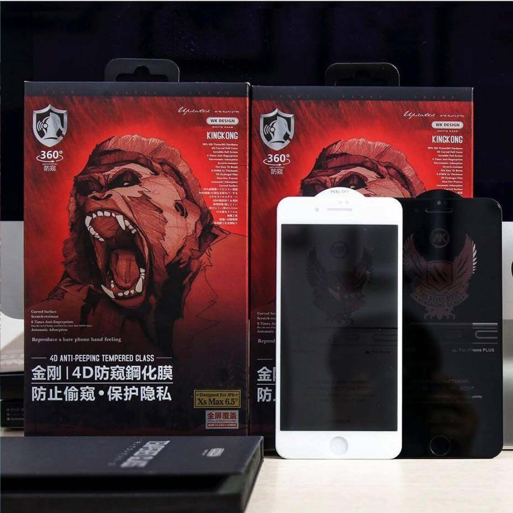 Kính Cường Lực KingKong 4D iP15Promax Trong - Chống Nhìn Trộm Dành Cho iP 14Promax 13Promax 12Promax 11Promax Xsmax