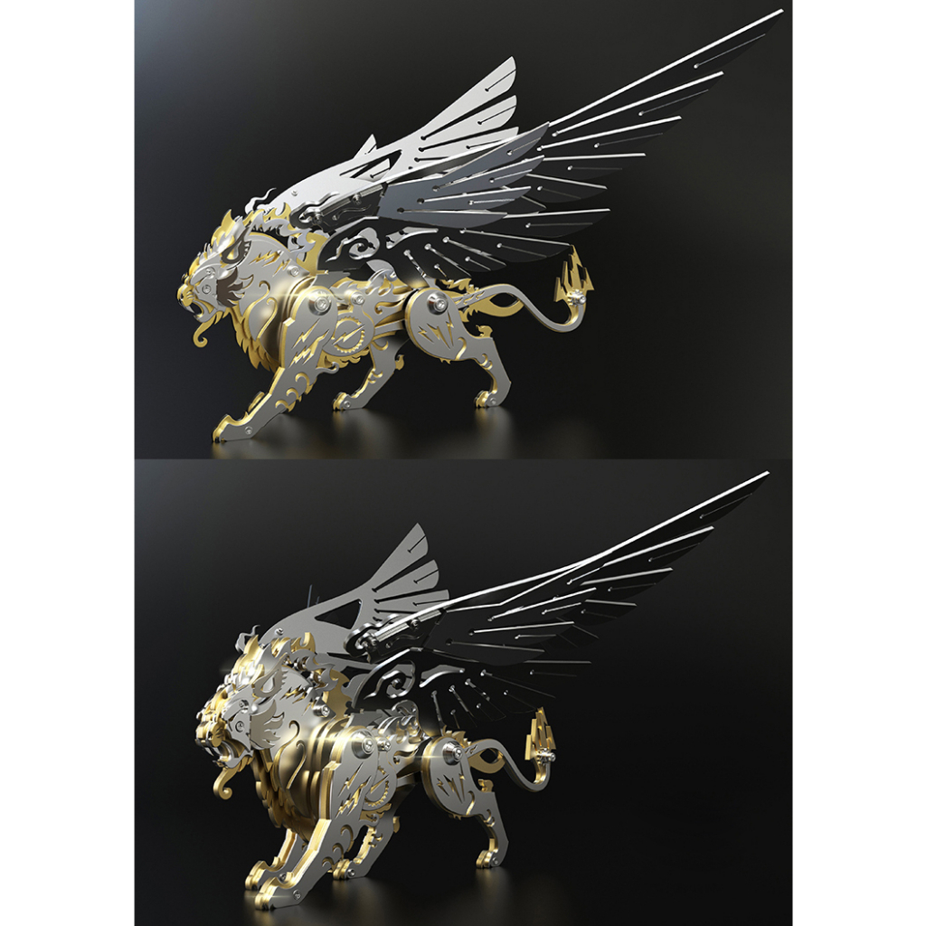 Mô Hình Lắp ghép 3d Kim Loại dùng vít tứ linh_ long lân quy phượng