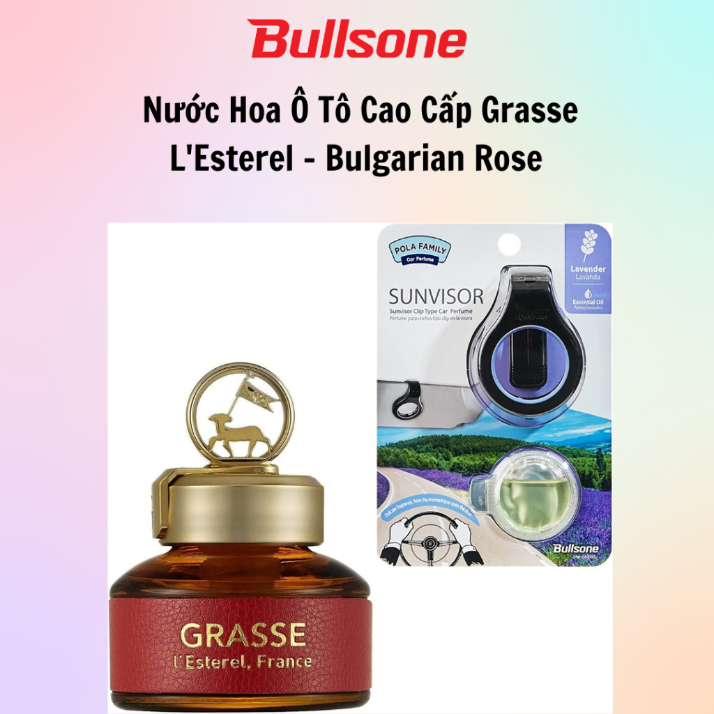 Nước Hoa Ô Tô Bullsone Grasse L'Esterel - Bulgarian Rose/Naples Blue/Aqua Wave/White Lily Musk (110ml) - Hàng chính hãng