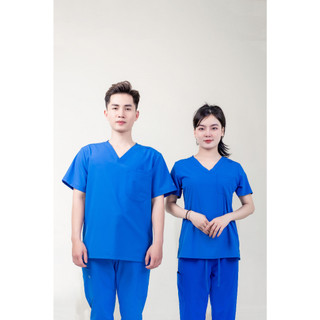 Bộ scrubs nam/nữ cổ tim phòng mổ, đồng phục spa, phòng khám nhiều màu vải thoáng mát thấm hút mồ hôi (hàng order)