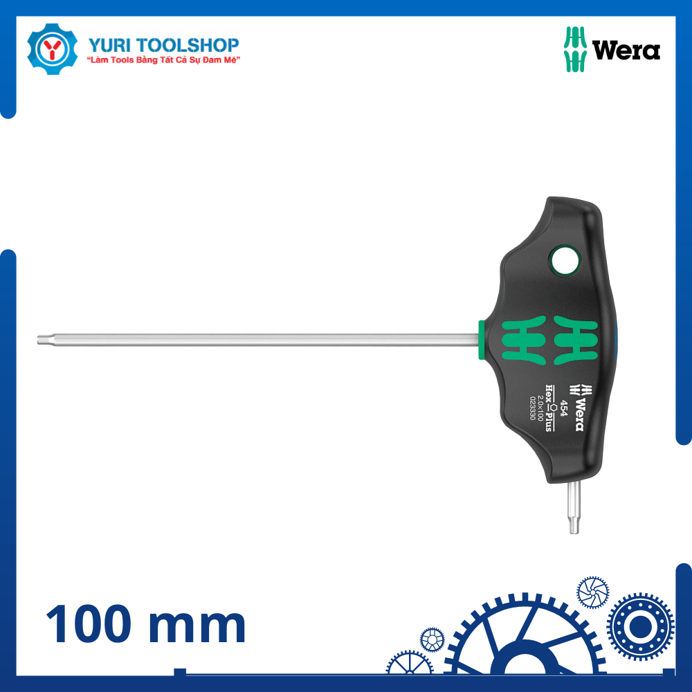 Tua vít lục giác chữ T Wera 454 Hex-Plus 2 x 100 mm - 05023330001