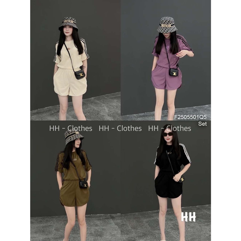 Set bộ thun thể thao chạy viền sọc phối quần short [TMTHOUSE]