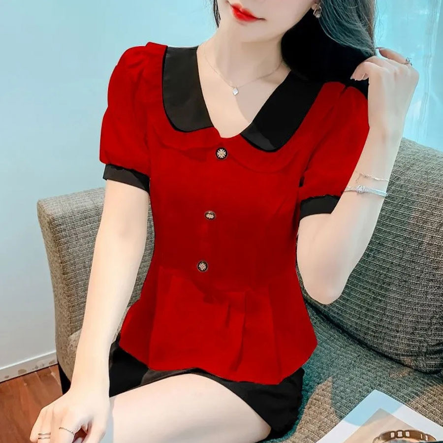 Áo Sơ Mi nữ  , áo sơ mi tay ngắn chất vải mềm mịn, thoáng mát, trẻ trung lịch sự.