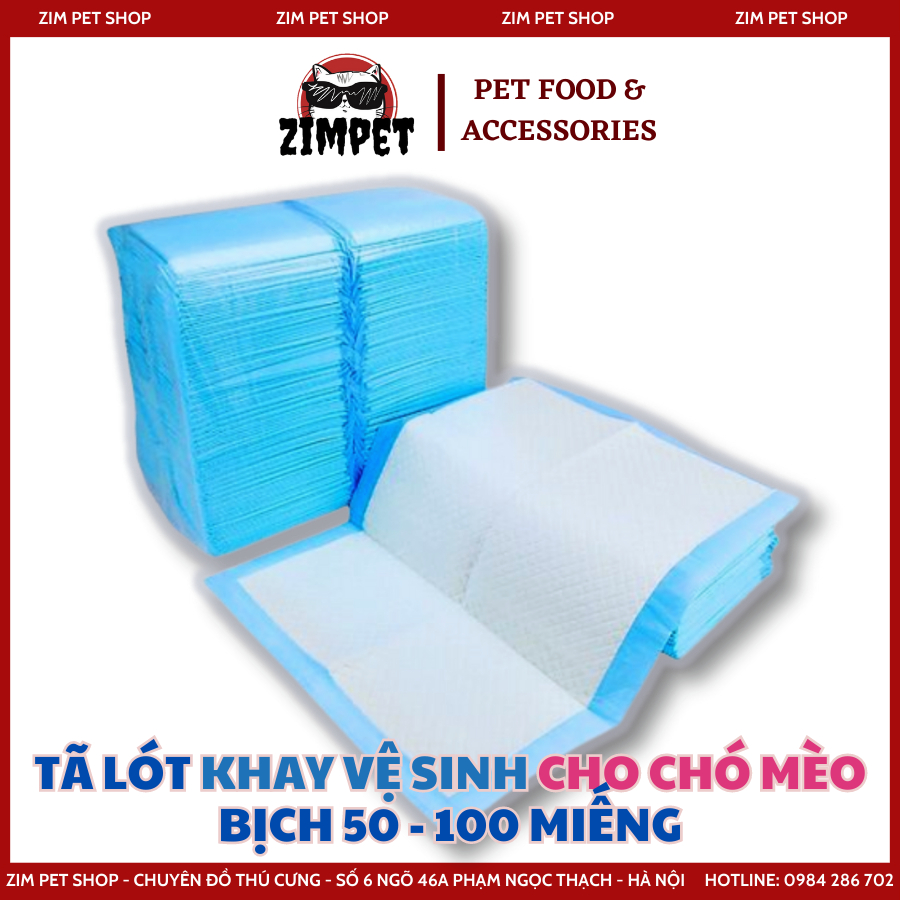 Tã lót khay vệ sinh chó mèo bịch 50 - 100 miếng