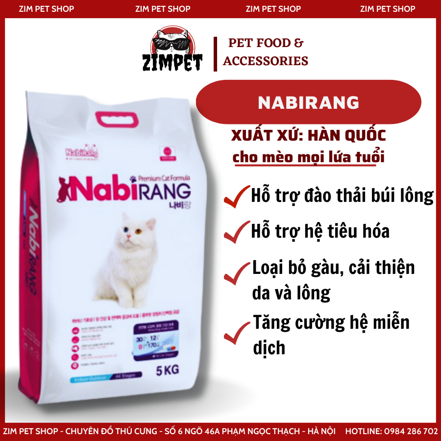 Thức ăn hạt cho mèo Nabirang gói 1kg - Xuất xứ Hàn Quốc