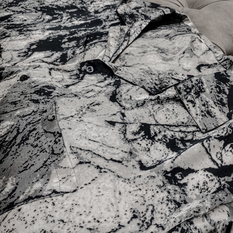 Sơ mi Cuban Shirt - Áo sơ mi lụa hàn hạo tiết vân đá mềm mịn