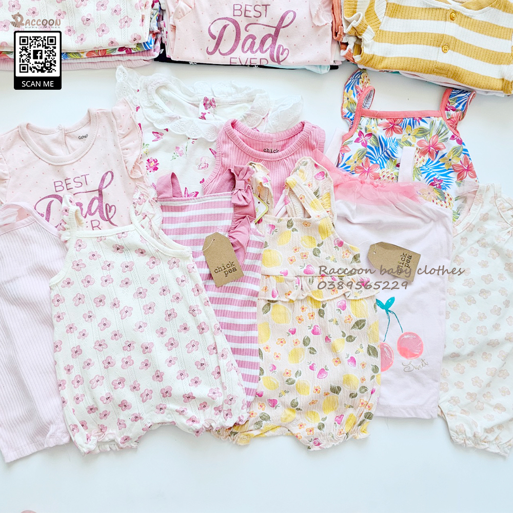 Bộ đồ liền thân đùi bodysuit romper bé trai bé gái xuất dư nhiều hãng (chọn mẫu)