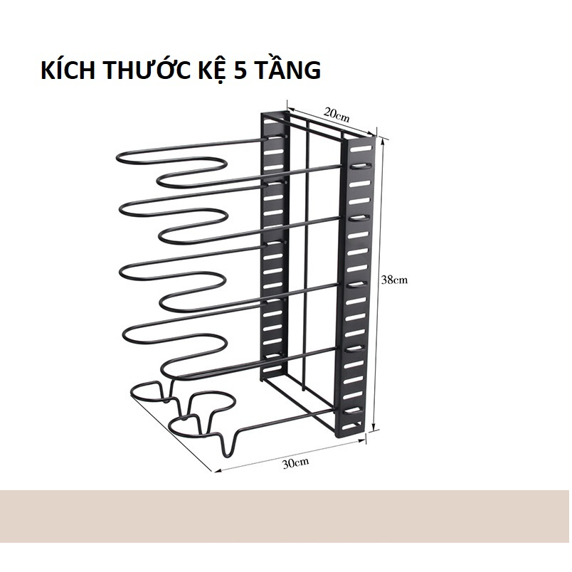 Kệ Để Chảo Xoong, Nồi, Giá Gác Vung Úp Chảo Gọn Gàng Ngăn Mắp chính hãng miDoctor