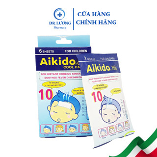 Miếng dán hạ sốt aikido cool patch giúp bé hạ nhiệt giảm sốt ngăn ngừa co giật -hộp 6 miếng dùng được cho trẻ sơ sinh