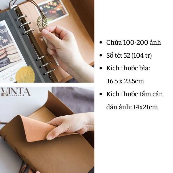 Set quà Album ảnh bìa da ý nghĩa phong cách Vintage