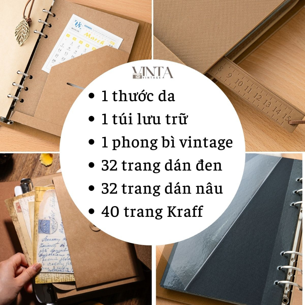Set quà Album ảnh bìa da ý nghĩa phong cách Vintage
