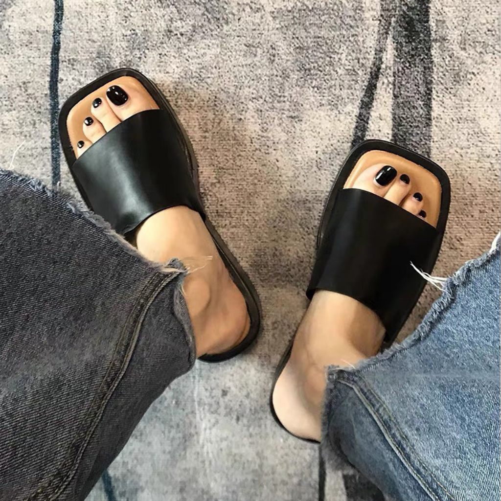 Dép nữ đế bánh mì Pumps Buckled Sandal đi biển quai ngang thời trang bAimée & bAmor - MS3047