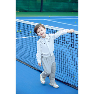  Quàn dài bé trai HEHEHIHI màu ghi cạp trắng - Q08 