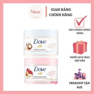 Tẩy Da Chết Toàn Thân DOVE Exfoliating Body Polish Chiết Xuất Macca, Bơ Mỡ Và Hạt Lưu