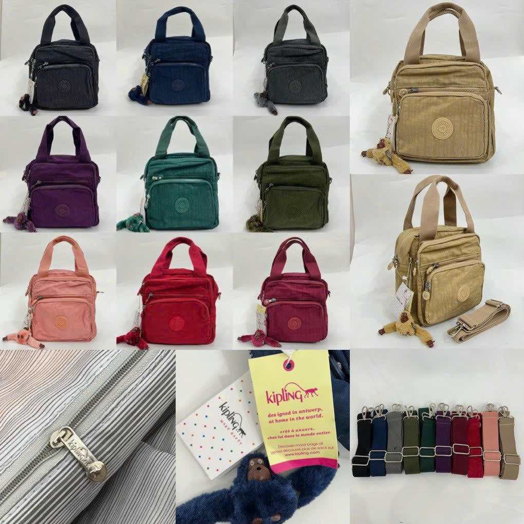 Balo Túi đeo vai đeo chéo vải dù nữ combo 3in1 Kipling KL3058 cao cấp thời trang giá rẻ nhiều ngăn-Tặng kèm khỉ bông