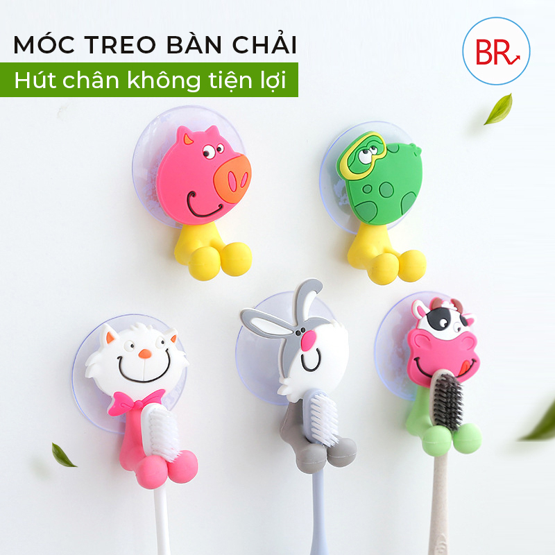 Combo 5 móc treo bàn chải hút chân không mẫu mã trendy br 00309