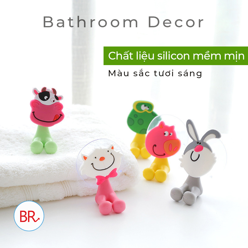 Combo 5 móc treo bàn chải hút chân không mẫu mã trendy br 00309