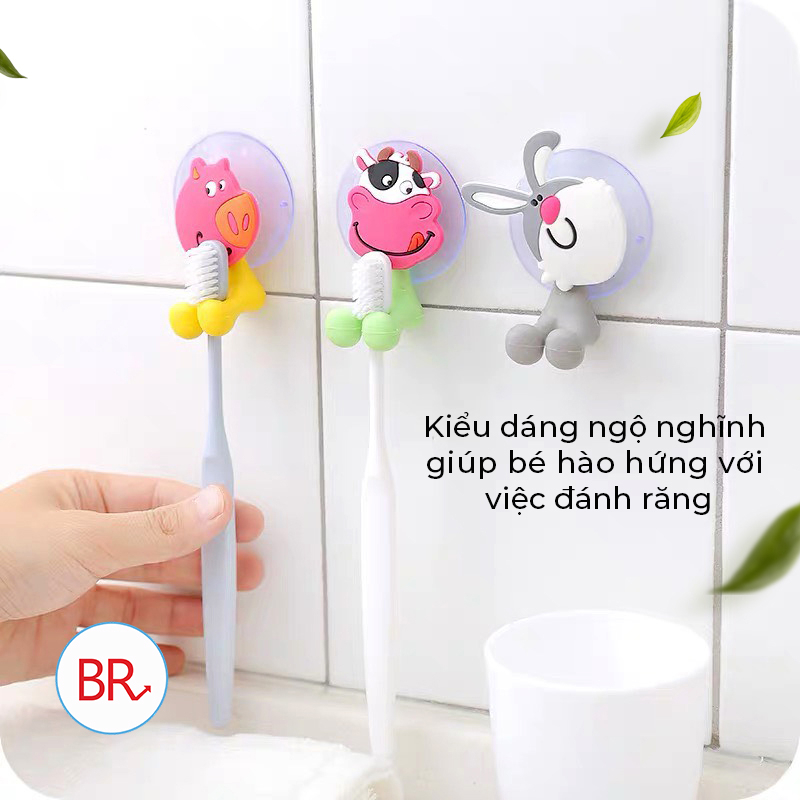 Combo 5 móc treo bàn chải hút chân không mẫu mã trendy br 00309