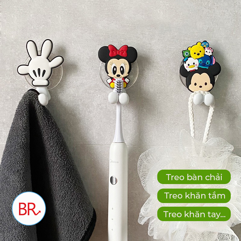 Combo 5 móc treo bàn chải hút chân không mẫu mã trendy br 00309
