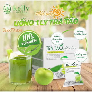 Trà Táo xanh giảm cân Kelly, thảo mộc ADELA full hộp 12 gói