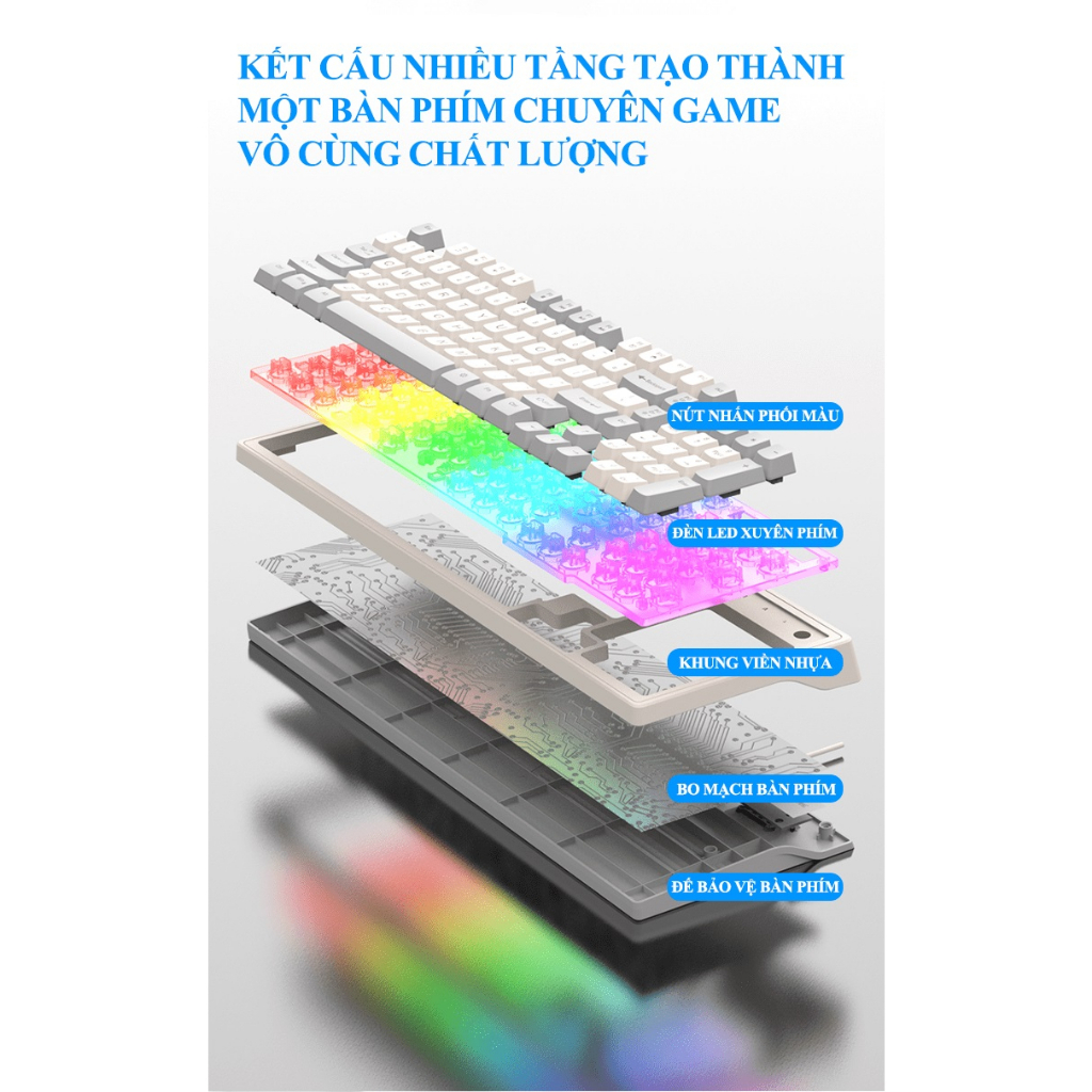 Bộ bàn phím và chuột có dây K-SNAKE KM800 chuyên game thiết kế phím mini size kèm theo đèn led 7 màu -HT