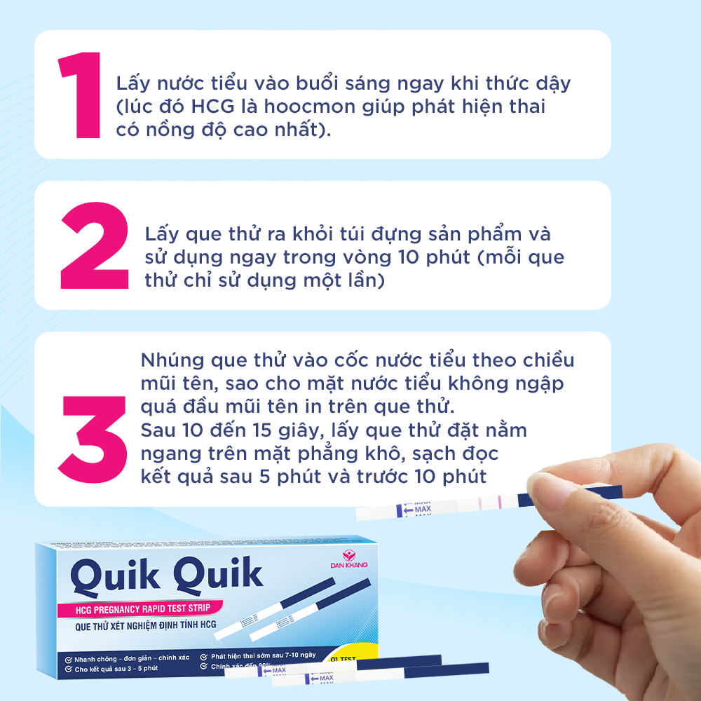 [CHE TÊN-GIAO HỎA TỐC) Que Thử Thai Quik Quik Dân Khang Hiệu Quả, Nhanh Chóng, Đơn Giản, Tiện Lợi, Chính Xác