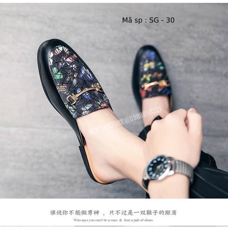 Sục Da Nam Siêu Đẹp, Giày Sục Nam Sang Chảnh, Lịch Lãm, Quý Phái