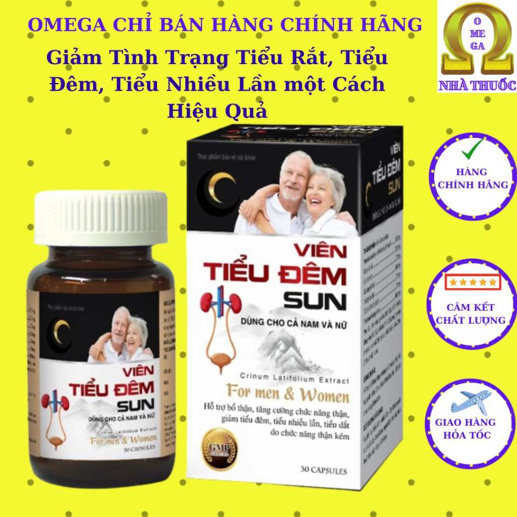 VIÊN TIỂU ĐÊM SUN (Cả Nam Và Nữ) - Giải Quyết Tinh Trạng Tiểu Đêm, Tiểu Rắt, Tiểu Không Tự Chủ