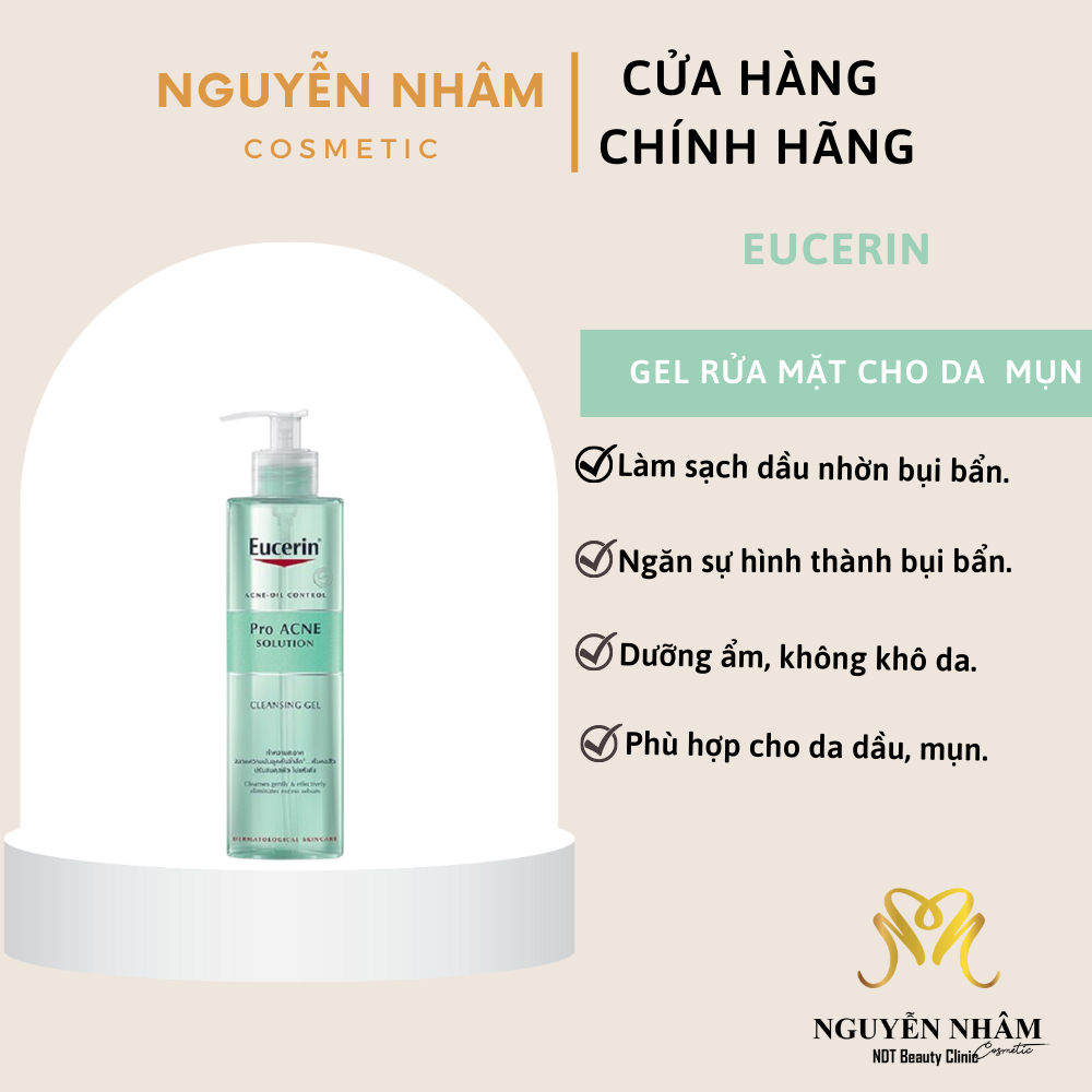 Sữa Rửa Mặt Eucerin Cho Da Dầu Mụn Eucerin Pro ACNE Solution Cleansing