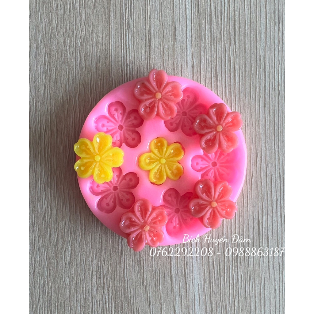 Khuôn silicon vỉ hoa anh đào đổ rau câu, socola, fondant