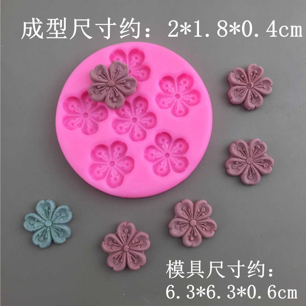 Khuôn silicon vỉ hoa anh đào đổ rau câu, socola, fondant