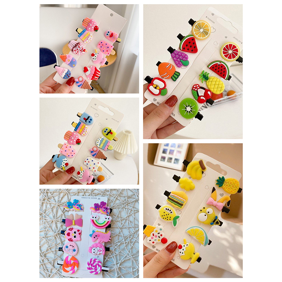 Set 14 Kẹp Tóc Trẻ Em Cute, Đáng Yêu Cho Bé Gái Nhiều Hình, Nhiều Màu