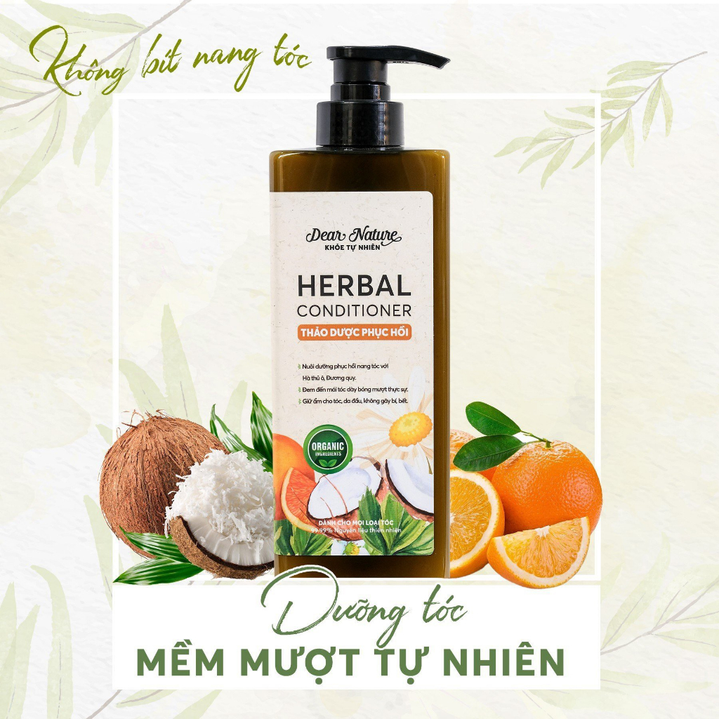 Dầu xả thảo dược phục hồi Herbal Dear Nature - Khỏe Tự Nhiên