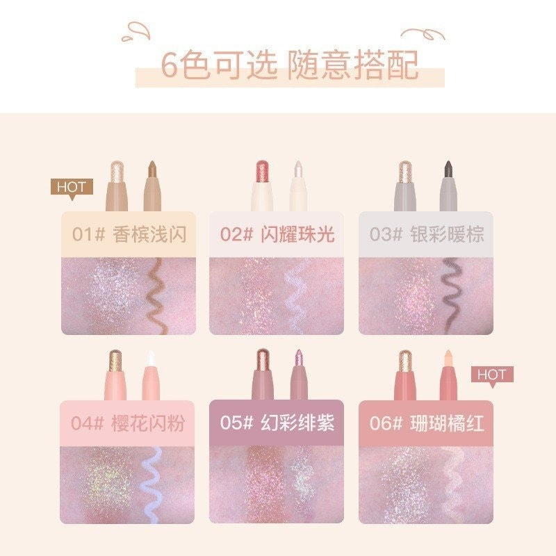 Bút Sáp 2 Đầu Nhũ Mắt NOVO Star Eyes Clever Lying Silkworm Pen