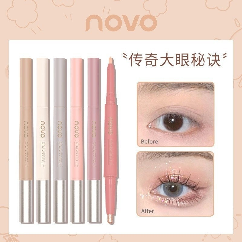 Bút Sáp 2 Đầu Nhũ Mắt NOVO Star Eyes Clever Lying Silkworm Pen