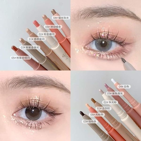 Bút Sáp 2 Đầu Nhũ Mắt NOVO Star Eyes Clever Lying Silkworm Pen
