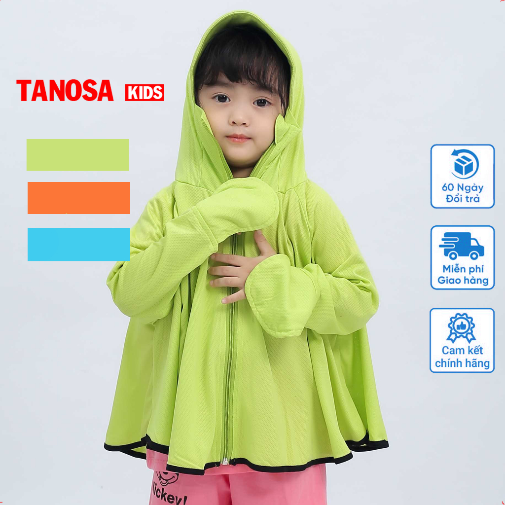 Áo chống nắng cánh dơi cho bé trai bé gái TANOSA mùa hè chất thoáng mát áo choàng nắng kèm mũ 8-25kg