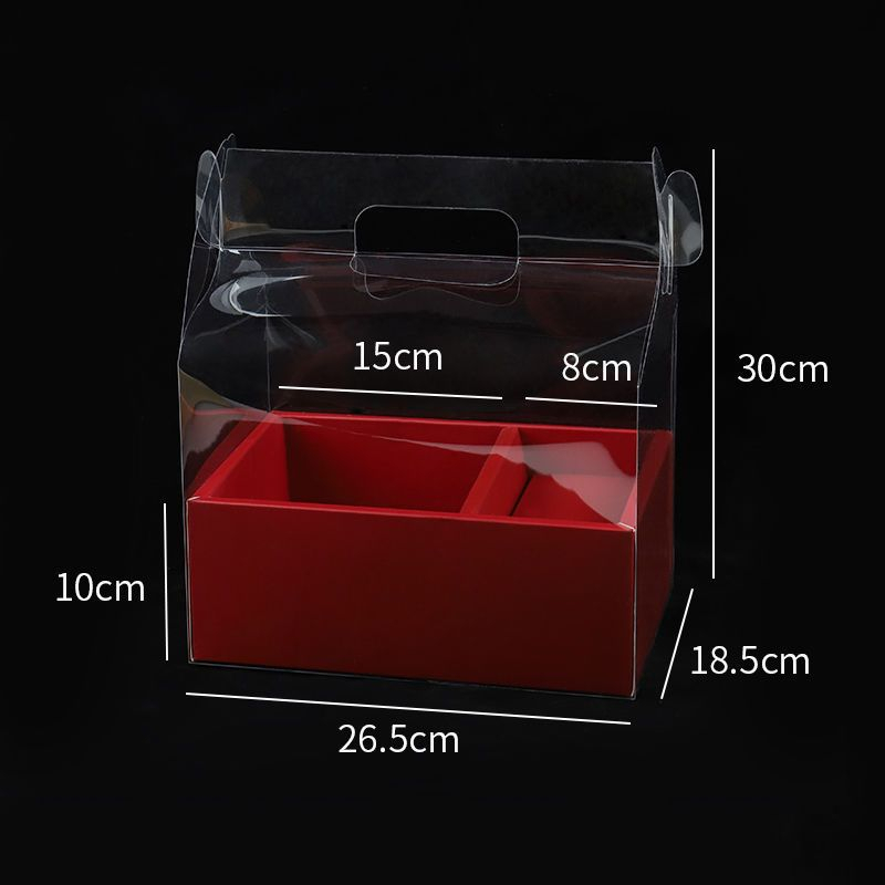 Hộp Mica 2 Ngăn Đựng Bánh Kem Và Hoa Size Trung, Hộp Đựng Bánh Kem Sinh Nhật