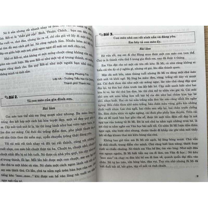 Sách - Những bài văn miêu tả lớp 4