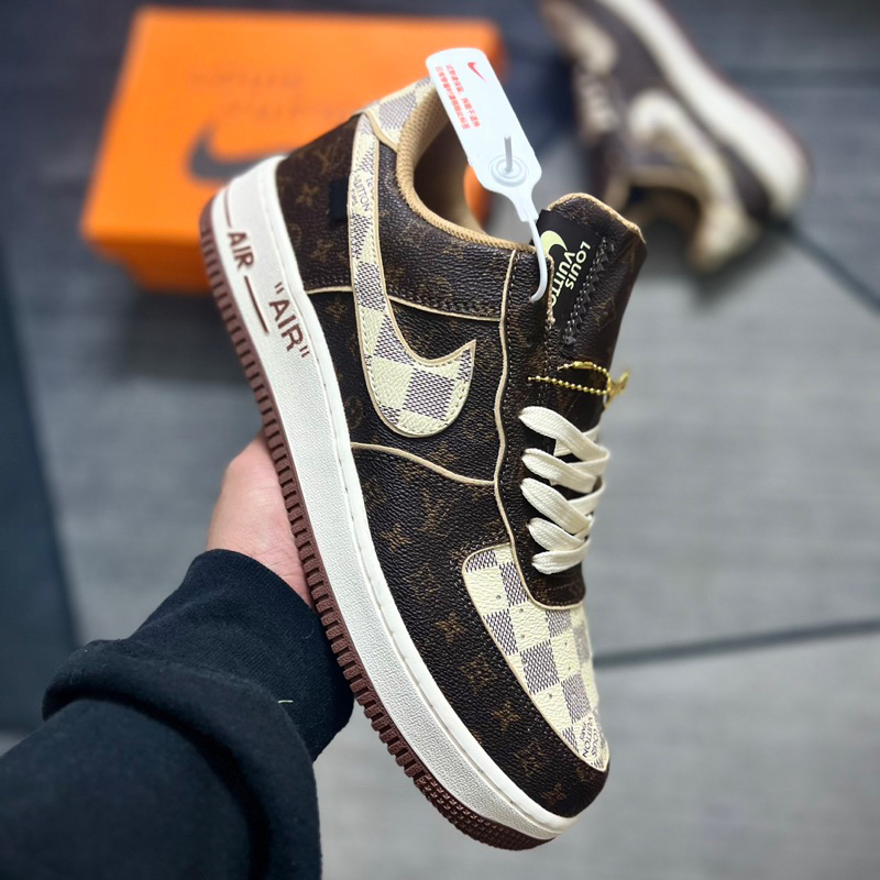 Giày Air Force 1 Low LV Monogram Brown Màu Nâu Siêu Cấp | Giày Big size nam Size lớn