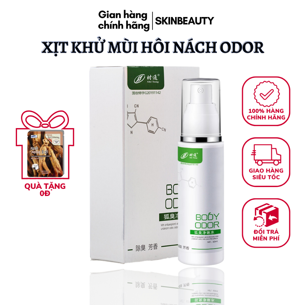 Xịt khử mùi hôi nách ODOR,xịt ngăn mồ hôi, loại bỏ vi khuẩn, giữ nách khô thoáng, xịt ngăn mùi cơ thể nam nữ
