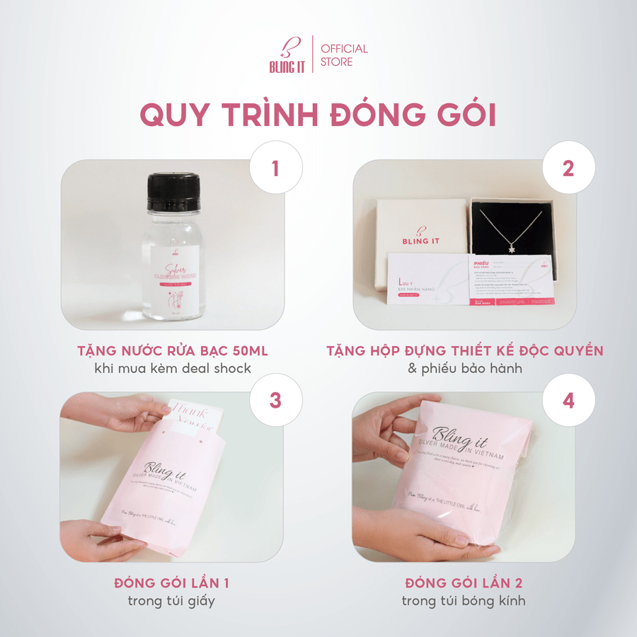 Bông tai bạc nữ BLINGIT hình ngôi sao phong cách trang sức khuyên tai bạc 925 Ý thiết kế nhỏ xinh dễ thương BIBT481