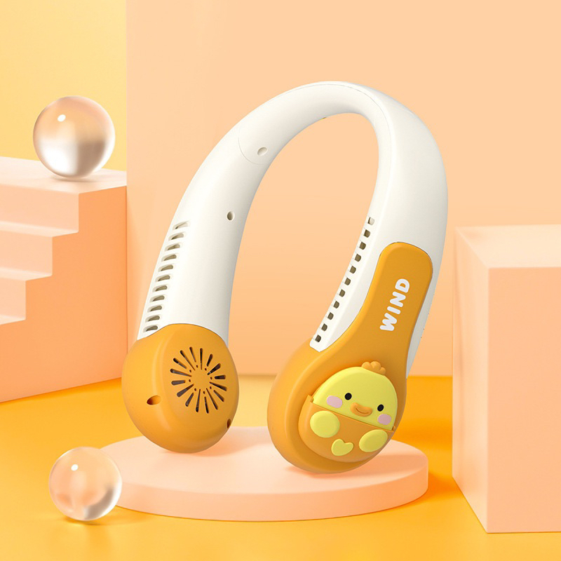 Quạt Đeo Cổ hình thú Cute WIND Tích điện 3 cấp độ gió