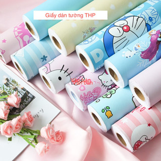 10 mét giấy dán tường trẻ em hoạt hình doremon, kitty cực đẹp, sẵn keo bóc dán nhiều mẫu mới đẹp, khổ rộng 45cm